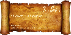 Kirner Szironka névjegykártya